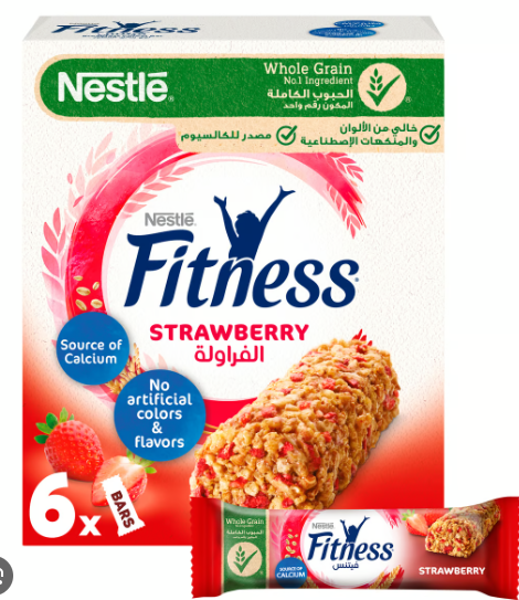 Fitness Wholegrain Strawberry Cereal Bar - artificial flavors free, artificial colors free