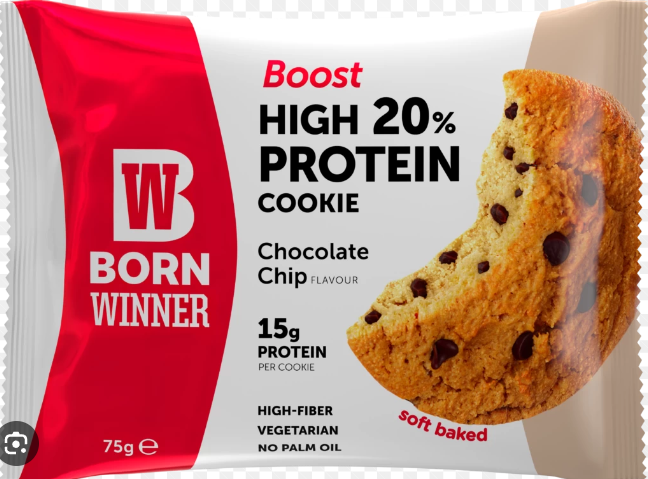 Born Winner Boost 15g Protein Cookie with Chocolate Chips - vegetarian, palm oil free
