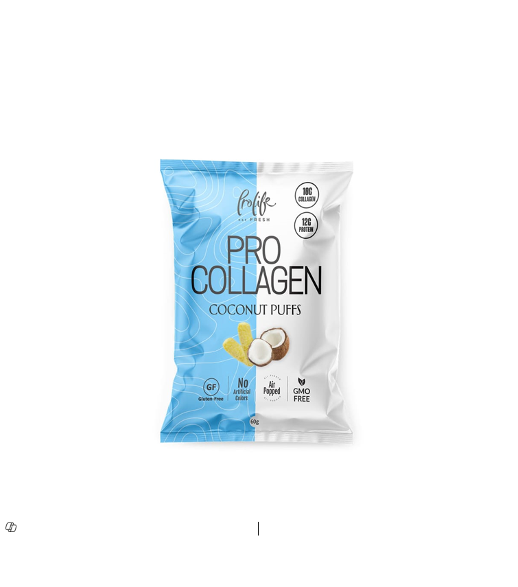 ProLife Pro Collagen 12g Protein Coconut Puffs - GMO free, gluten free, artificial colors free