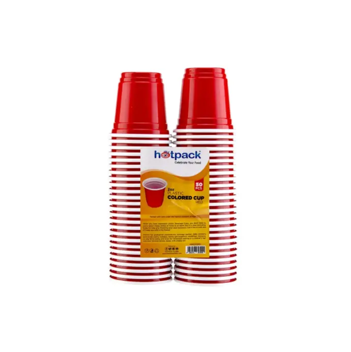 HOTPACK PLASTIC RED CUP 2oz