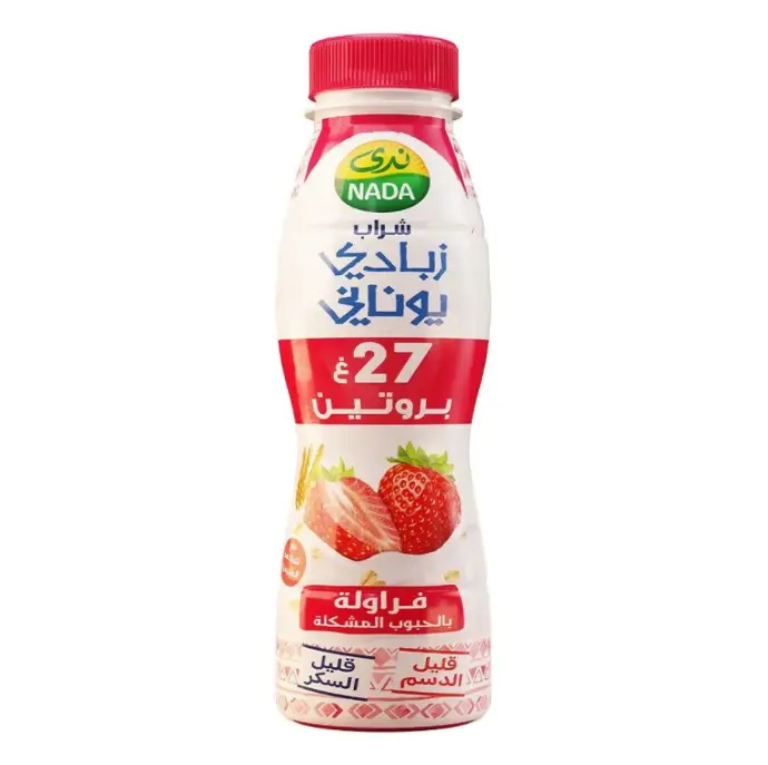 Nada Low Fat Strawberry Greek Yogurt 27g Protein Drink with Cereal