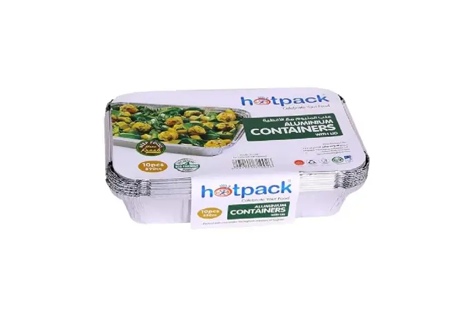 Hotpack Eco-Friendly Medium 890ml Aluminum Containers with Lids