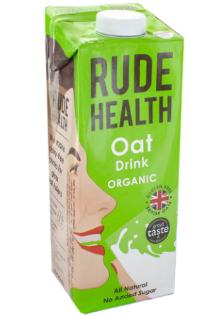 Rude Health Organic Oat Drink - gluten free, dairy free, no added sugar 1L