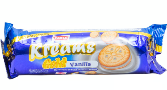 Parle Kreams Gold Sandwich Biscuits Filled with Vanilla Cream