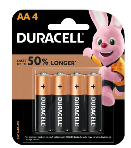 Duracell AA Type 1.5V Alkaline Batteries 2pcs