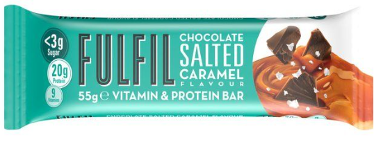 Fulfil Chocolate & Salted Caramel 20g Protein Bar with Vitamin - low sugar 55g