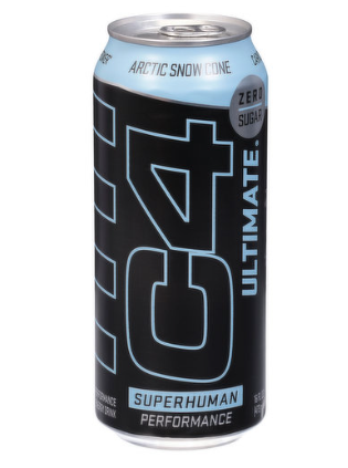 C4 Superhuman Performance Energy Drink Arctic Snow Cone Flavor - sugar free, artificial colors free