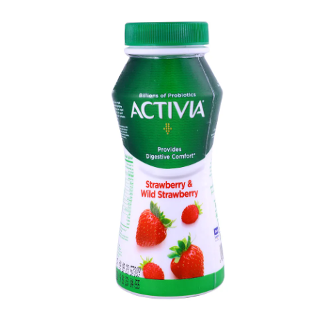 ACTIVIA YOGHURT GO STRAWBERRY  & WILD STRAWBERRY 180ML