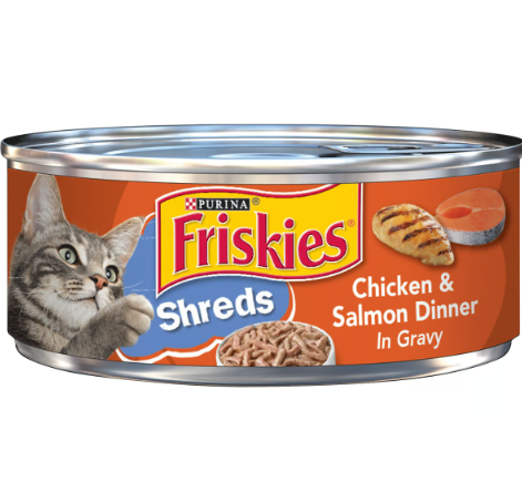 Purina Friskies Wet Cat Food Shreds with Chicken & Salmon in Gravy 156g