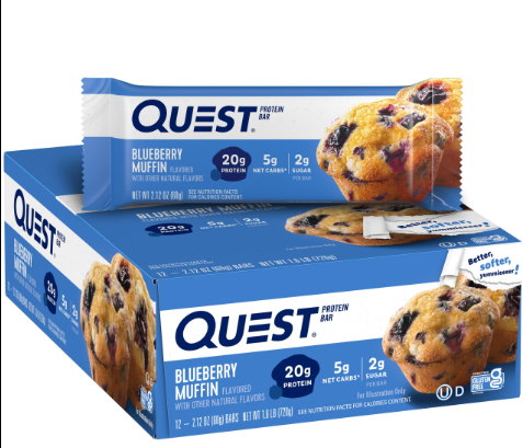 Quest Nutrition Protein Bar Blueberry Muffin Flavor - gluten free