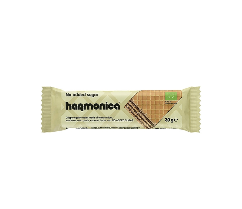 Harmonica Organic Crispy Wafer with Einkorn Flour, Sunflower Seed Paste & Coconut Butter - no added sugar 30GM