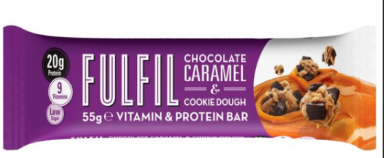 Fulfil Chocolate Caramel & Cookie Dough 20g Protein Bar with Vitamins - low sugar