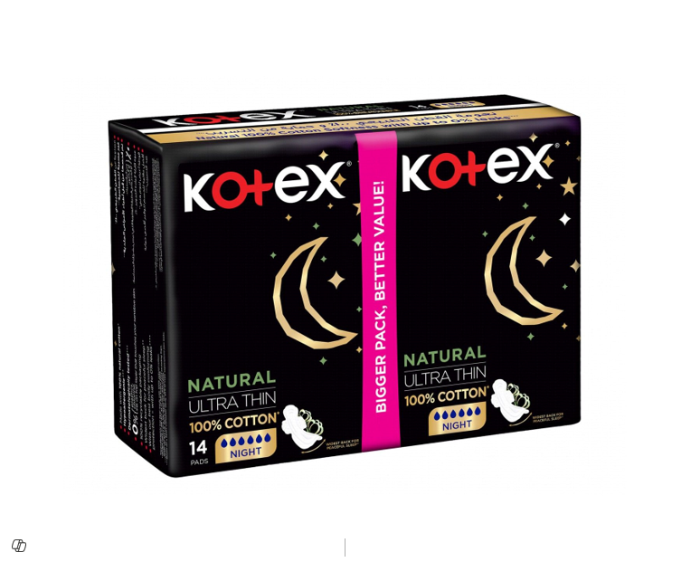 Kotex Natural Ultra-Thin Night 14Pads with Wings