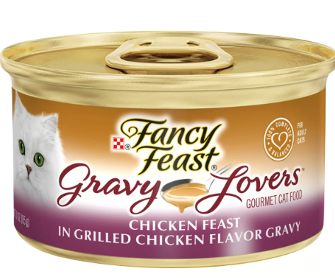 Purina Fancy Feast Wet Food with Grilled Chicken in Gravy for Adult Cats