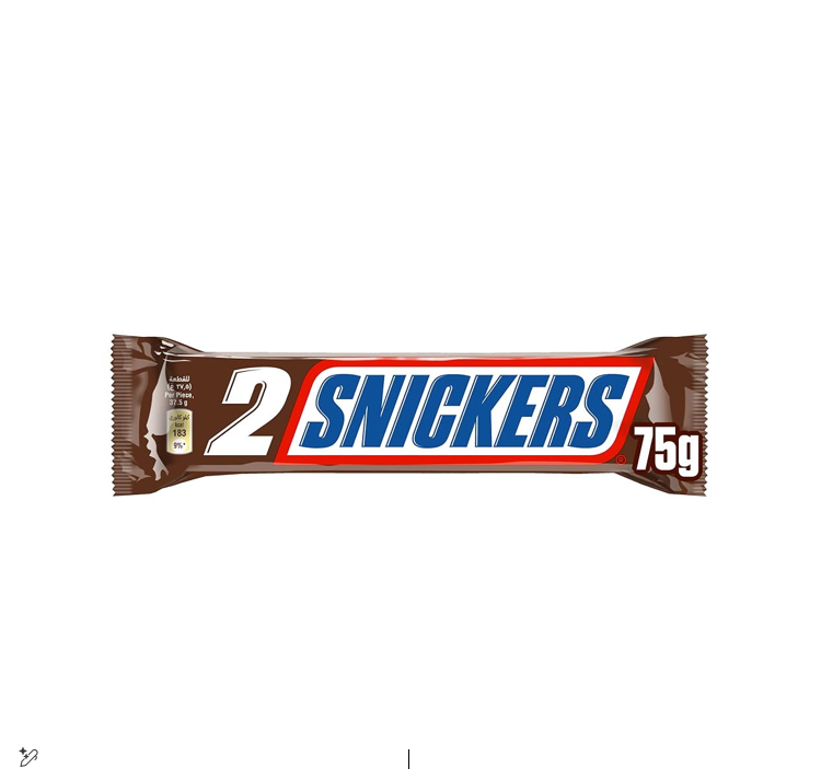 Snickers Chocolate Bars Filled with Caramel & Peanuts (2 Pieces) 75g