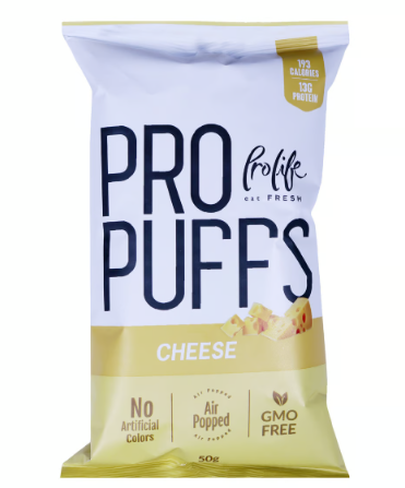 ProLife 13g Protein Cheese Corn Puffs - GMO free, soy free, artificial colors free