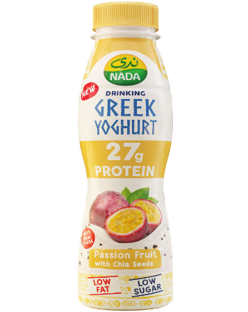NADA GREEK YOGHURT 27G PROTEIN PASSION WITH CHIA SEED DRINK 330ml