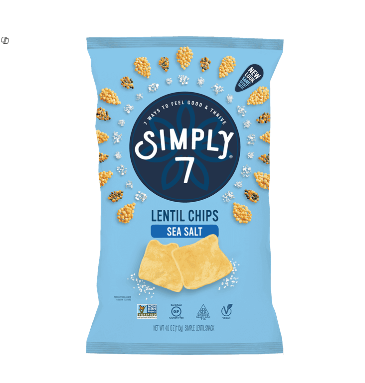 Simply 7 Sea Salt Lentil Chips - vegan, gluten free, GMO free