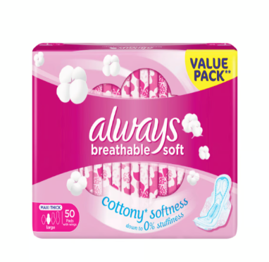 Always Breathable Soft Maxi Thick Large Pads with Wings