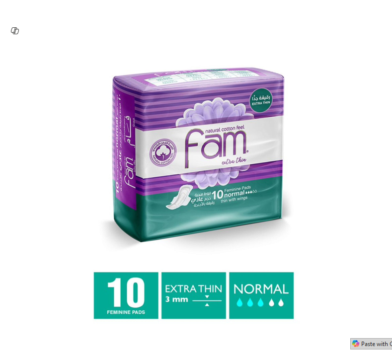 Fam Extra Thin Normal Pads with Wings 10PCS