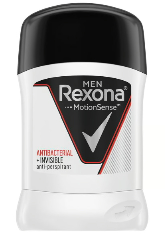 Rexona Men Antibacterial Plus Invisible 48H Antiperspirant Deodorant Stick - alcohol free
