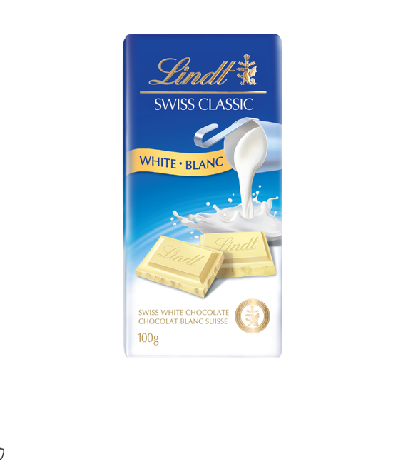 Lindt Swiss Classic White Chocolate Slab 100g