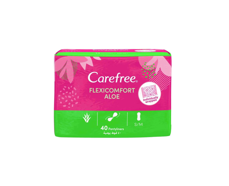 Carefree Flexicomfort Small to Medium Ultra Thin Pantyliners with Aloe Extract