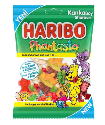 Haribo Phantasia Gummy Candies with Fruit Juice - pork derivatives free