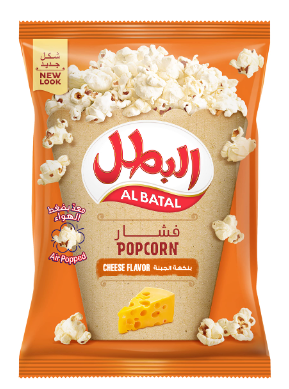 Al Batal Air Popped Cheese Popcorn - gluten free, artificial colors free 23G