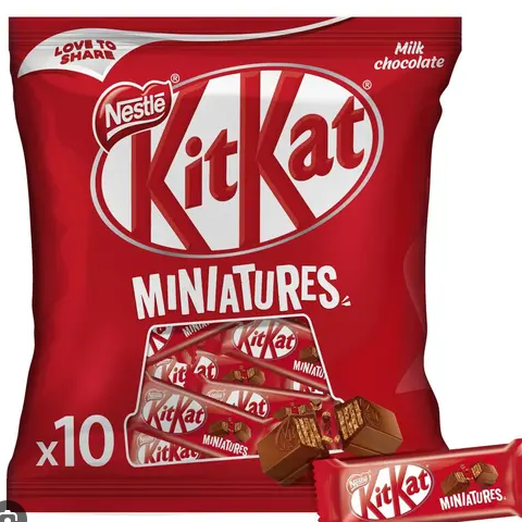 KitKat Milk Chocolate Miniature Bars - vegetarian (10 Pieces)