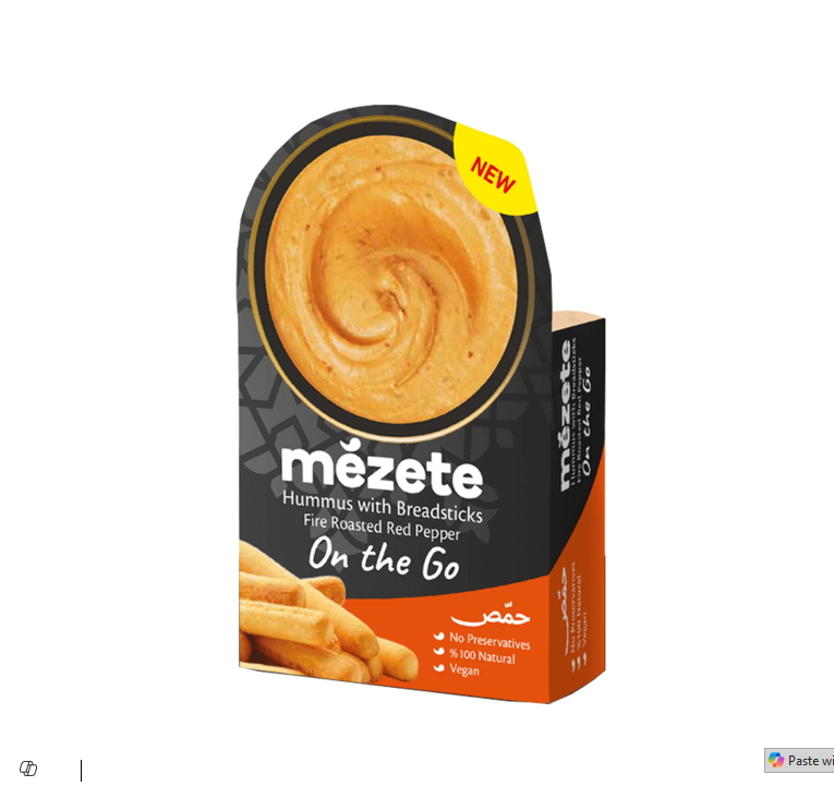 Mezete On the Go Hummus with Breadsticks - vegan, preservatives free 92G