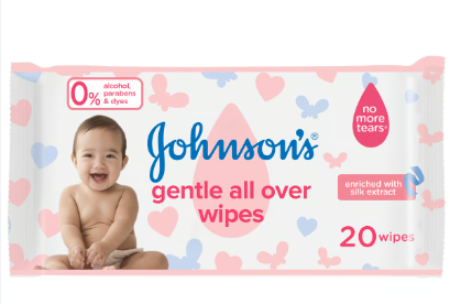 Johnson's Gentle Baby Wipes with Silk Extract - 72wipes