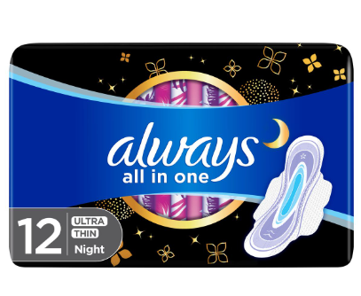 Always All in One Ultra Thin Night Pads with Wings