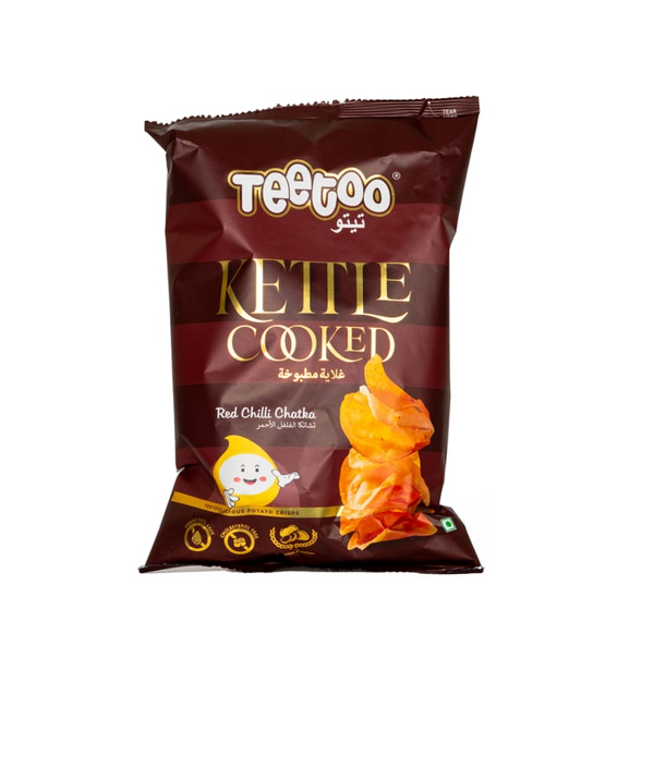 Teetoo Kettle Cooked Red Chili Chatka Potato Chips - vegetarian, cholesterol free, trans fat free