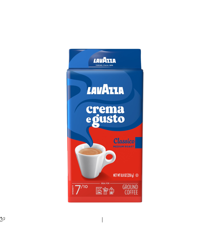 Lavazza Crema E Gusto Classico Arabica & Robusta Ground Coffee Dark Roast