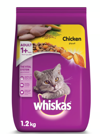 Whiskas Dry Food with Chicken for Adult Cats (1+ Years) 480g