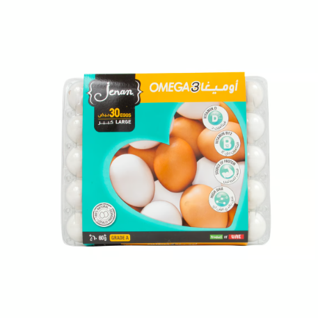 Jenan Fresh White Eggs with DHA, Omega 3 & Vitamin D & B12