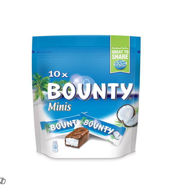 Bounty Minis Milk Chocolate Bars Filled with Coconut (10 Pieces)
