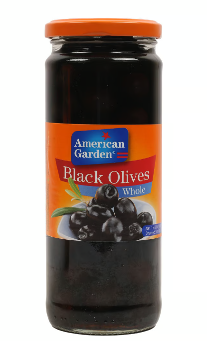 American Garden Pitted Black Olives 450GM