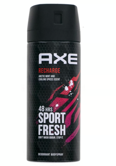 Axe Recharge Sport Fresh 48H Deodorant Spray Arctic Mint & Cooling Spice Scent2222