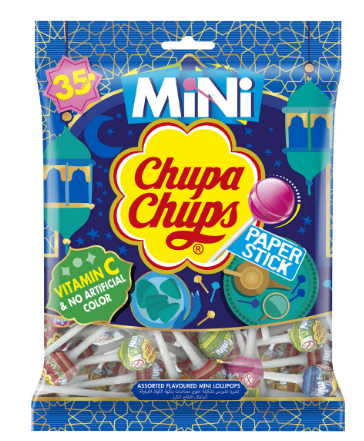 Chupa Chups Mini Assorted Lollipops with Vitamin C (35 Pieces) - artificial color free