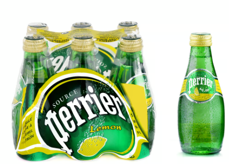 Perrier Sparkling Water Glass Bottles Lemon Flavor (6x200ml)