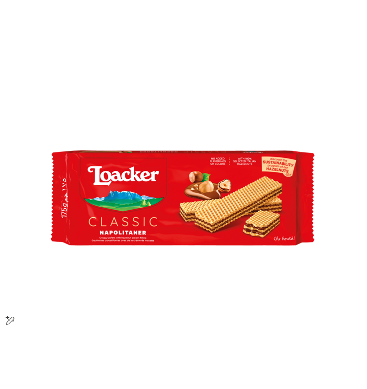 Loacker Napolitaner Wafers Filled with Hazelnut Cream - GMO free, trans fat free, preservatives free, no added flavorings, no added colors