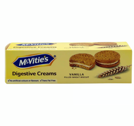 McVitie's Digestive Wheat Biscuits Filled with Vanilla Cream - trans fat free, artificial colors free, artificial flavors free 100g