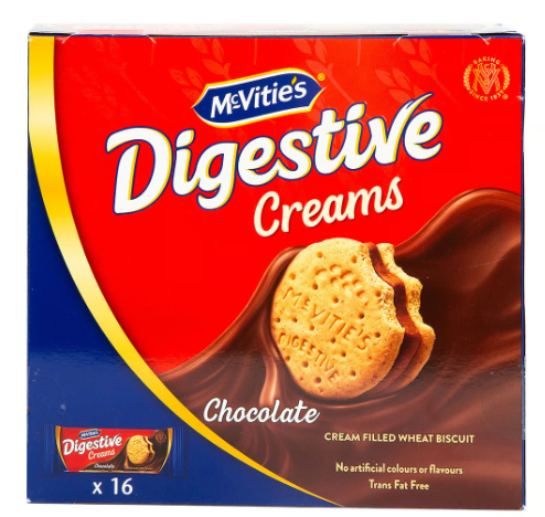 McVitie's Digestive Wheat Biscuits Filled with Chocolate Cream -artificial flavors free