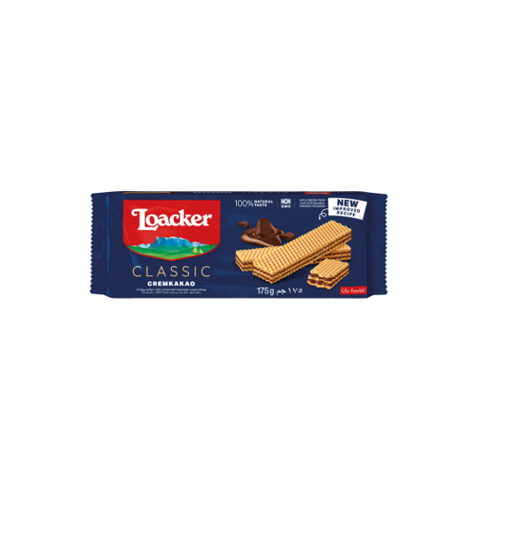 Loacker Classic Cremkakao Wafers Filled with Cocoa & Chocolate Cream 175g