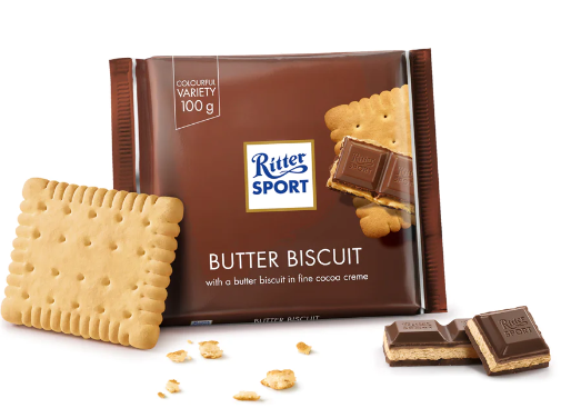Ritter Sport Butter Biscuit Coated with Milk Chocolate & Cocoa Cream