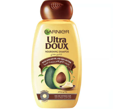 Garnier Ultra Doux Nourishing Shampoo with Avocado Oil & Shea Butter for Very Dry or Frizzy Hair - parabens free