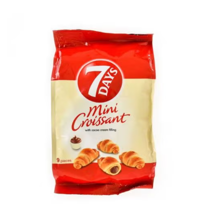 7 Days Mini Croissants Filled with Chocolate Cream (9 Pieces)