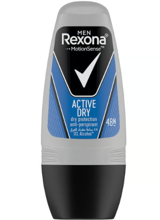 Rexona Men Active Dry 48H Antiperspirant Roll-On Deodorant - alcohol free
